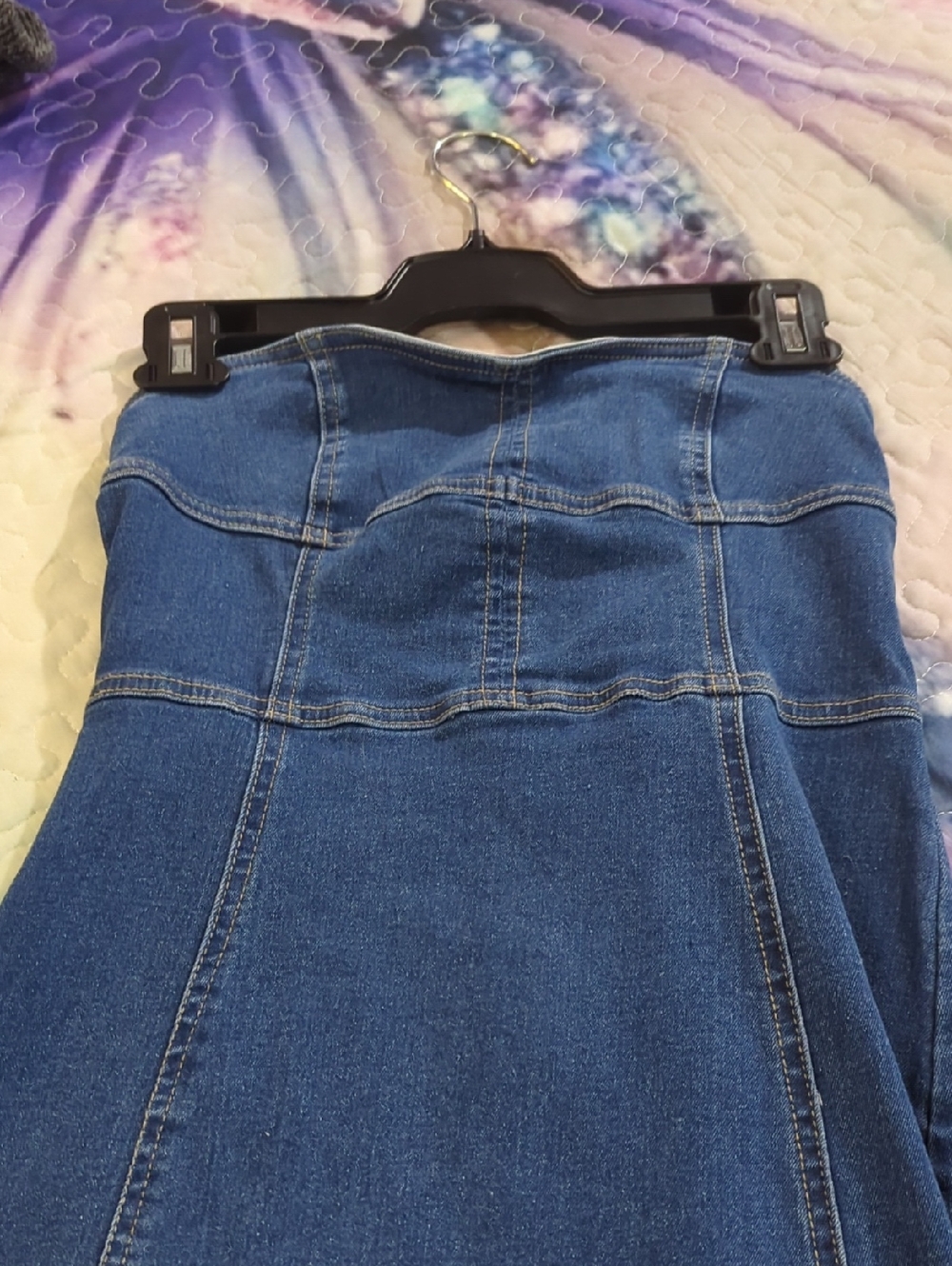 Strapless Denim Maxi Dress ✨ Bodycon Blue Jean Dress | Small - Picture 9 of 16